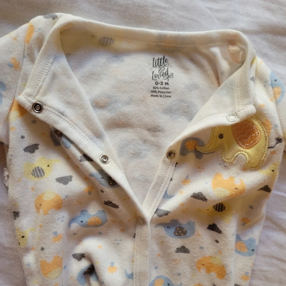 Cozy Elephant Print Kids Footie